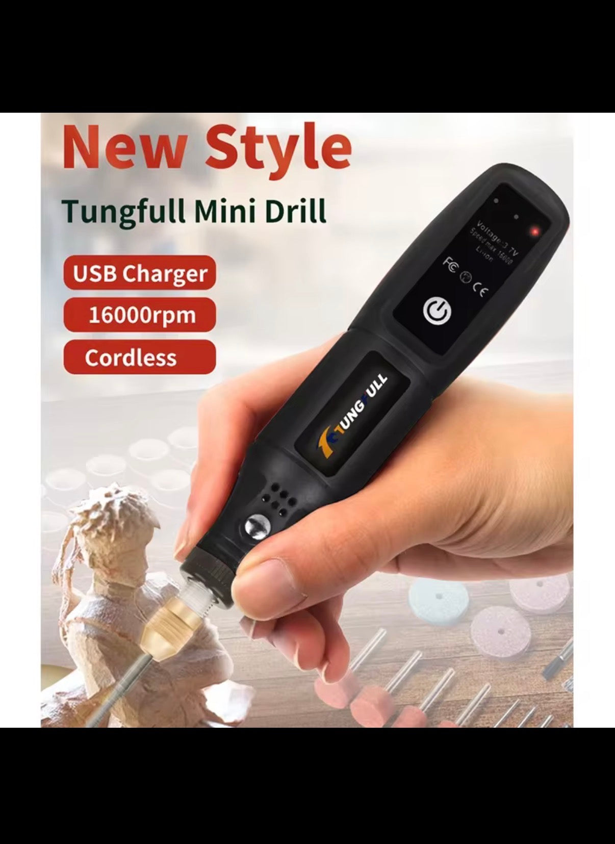 USB Engraving Tool Dremel Tool Cordless Drill Rotary Tool Mini Wireless Electric Drill Rechargeable Polishing Machine